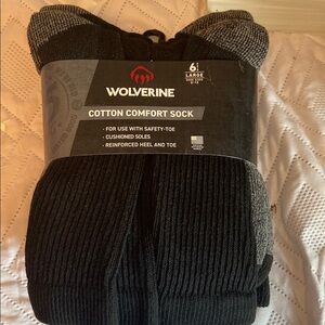 Wolverine Black and Gray Athletic Crew Socks Multi-Pack